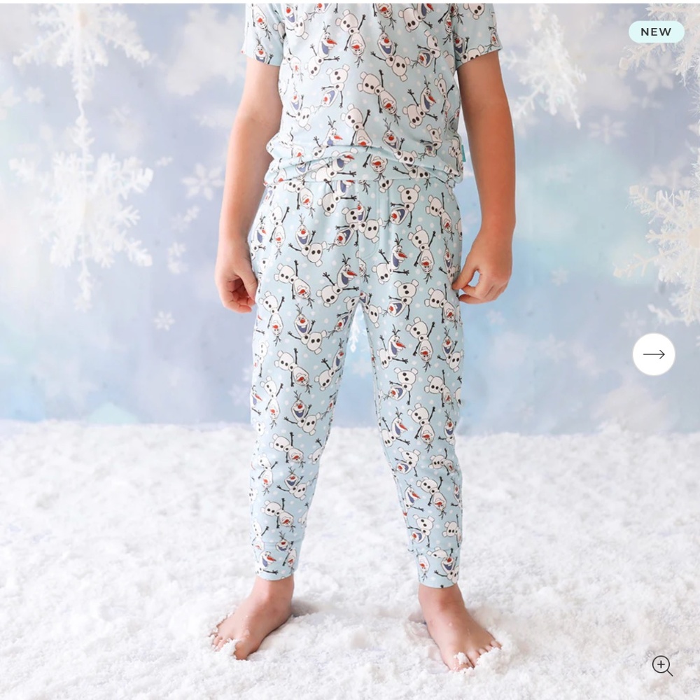 NWT Snowman Blue French Terry Joggers Olaf Frozen size 7/8